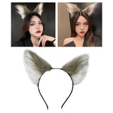 Maxbell Cat Fox Ear Hair Hoop Hair Band Headwear Novelty for Women Girls Photo Props White Coffee
