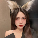 Maxbell Cat Fox Ear Hair Hoop Hair Band Headwear Novelty for Women Girls Photo Props White Coffee