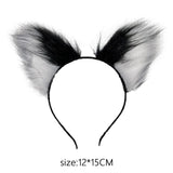 Maxbell Cat Fox Ear Hair Hoop Hair Band Headwear Novelty for Women Girls Photo Props White Black