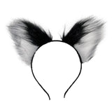 Maxbell Cat Fox Ear Hair Hoop Hair Band Headwear Novelty for Women Girls Photo Props White Black
