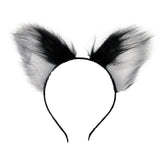Maxbell Cat Fox Ear Hair Hoop Hair Band Headwear Novelty for Women Girls Photo Props White Black