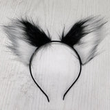 Maxbell Cat Fox Ear Hair Hoop Hair Band Headwear Novelty for Women Girls Photo Props White Black