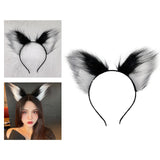 Maxbell Cat Fox Ear Hair Hoop Hair Band Headwear Novelty for Women Girls Photo Props White Black