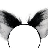 Maxbell Cat Fox Ear Hair Hoop Hair Band Headwear Novelty for Women Girls Photo Props White Black