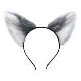 Maxbell Cat Fox Ear Hair Hoop Hair Band Headwear Novelty for Women Girls Photo Props Gray White