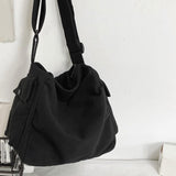 Maxbell Multifunction Canvas Hobo Bag Durable Women Men Vintage Style for Work Beach Black