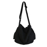 Maxbell Multifunction Canvas Hobo Bag Durable Women Men Vintage Style for Work Beach Black