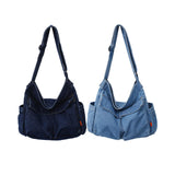 Maxbell Durable Hobo Bag Casual Tote Stylish Handbag Multipurpose for Trip Work Gym Dark Blue