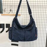 Maxbell Durable Hobo Bag Casual Tote Stylish Handbag Multipurpose for Trip Work Gym Dark Blue