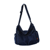 Maxbell Durable Hobo Bag Casual Tote Stylish Handbag Multipurpose for Trip Work Gym Dark Blue