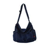 Maxbell Durable Hobo Bag Casual Tote Stylish Handbag Multipurpose for Trip Work Gym Dark Blue