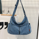 Maxbell Durable Hobo Bag Casual Tote Stylish Handbag Multipurpose for Trip Work Gym Light Blue