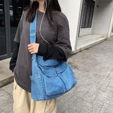 Maxbell Durable Hobo Bag Casual Tote Stylish Handbag Multipurpose for Trip Work Gym Light Blue