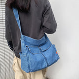 Maxbell Durable Hobo Bag Casual Tote Stylish Handbag Multipurpose for Trip Work Gym Light Blue