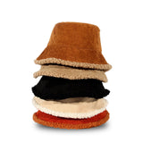 Maxbell Elegant Plush Bucket Hat Autumn Winter Hat for Backpacking Travel Parties Khaki