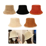 Maxbell Elegant Plush Bucket Hat Autumn Winter Hat for Backpacking Travel Parties Khaki