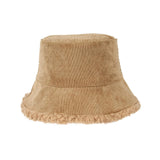 Maxbell Elegant Plush Bucket Hat Autumn Winter Hat for Backpacking Travel Parties Khaki