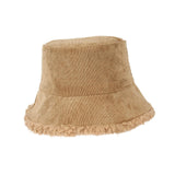 Maxbell Elegant Plush Bucket Hat Autumn Winter Hat for Backpacking Travel Parties Khaki