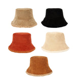 Maxbell Elegant Plush Bucket Hat Autumn Winter Hat for Backpacking Travel Parties Khaki