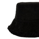 Maxbell Elegant Plush Bucket Hat Autumn Winter Hat for Backpacking Travel Parties Black