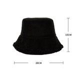 Maxbell Elegant Plush Bucket Hat Autumn Winter Hat for Backpacking Travel Parties Black