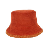 Maxbell Elegant Plush Bucket Hat Autumn Winter Hat for Backpacking Travel Parties Caramel Colour