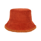 Maxbell Elegant Plush Bucket Hat Autumn Winter Hat for Backpacking Travel Parties Caramel Colour