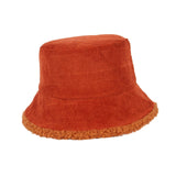 Maxbell Elegant Plush Bucket Hat Autumn Winter Hat for Backpacking Travel Parties Caramel Colour