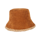 Maxbell Elegant Plush Bucket Hat Autumn Winter Hat for Backpacking Travel Parties Brown