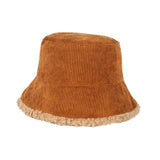 Maxbell Elegant Plush Bucket Hat Autumn Winter Hat for Backpacking Travel Parties Brown