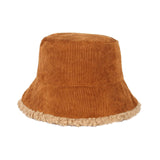 Maxbell Elegant Plush Bucket Hat Autumn Winter Hat for Backpacking Travel Parties Brown