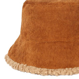 Maxbell Elegant Plush Bucket Hat Autumn Winter Hat for Backpacking Travel Parties Brown