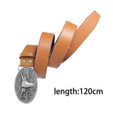 Maxbell Buckle Belts Mens Leather Belt Strap Western Belt for Father Birthday Gift Yellow