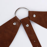Maxbell PU Leather Punk Harness Women's Fashion Costume Body Waist Belt Steampunk Brown