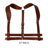 Maxbell PU Leather Punk Harness Women's Fashion Costume Body Waist Belt Steampunk Brown