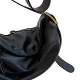 Maxbell Girls Dumpling Bun Shopping Bag Underarm Bags Purse Beach PU Shoulder Bag Black