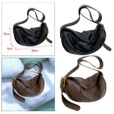 Maxbell Girls Dumpling Bun Shopping Bag Underarm Bags Purse Beach PU Shoulder Bag Black