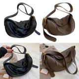 Maxbell Girls Dumpling Bun Shopping Bag Underarm Bags Purse Beach PU Shoulder Bag Black