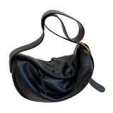 Maxbell Girls Dumpling Bun Shopping Bag Underarm Bags Purse Beach PU Shoulder Bag Black