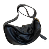 Maxbell Girls Dumpling Bun Shopping Bag Underarm Bags Purse Beach PU Shoulder Bag Black
