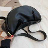 Maxbell Girls Dumpling Bun Shopping Bag Underarm Bags Purse Beach PU Shoulder Bag Black