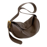 Maxbell Girls Dumpling Bun Shopping Bag Underarm Bags Purse Beach PU Shoulder Bag Brown