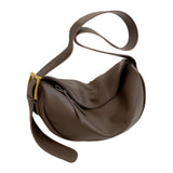 Maxbell Girls Dumpling Bun Shopping Bag Underarm Bags Purse Beach PU Shoulder Bag Brown