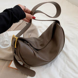 Maxbell Girls Dumpling Bun Shopping Bag Underarm Bags Purse Beach PU Shoulder Bag Brown