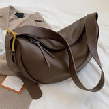 Maxbell Girls Dumpling Bun Shopping Bag Underarm Bags Purse Beach PU Shoulder Bag Brown