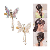 Maxbell Butterfly Hair Clips Bangs Clip Headpiece for Women Girls Wedding Jewelry violet