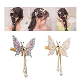 Maxbell Butterfly Hair Clips Bangs Clip Headpiece for Women Girls Wedding Jewelry violet