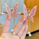 Maxbell Butterfly Hair Clips Bangs Clip Headpiece for Women Girls Wedding Jewelry violet