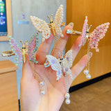 Maxbell Butterfly Hair Clips Bangs Clip Headpiece for Women Girls Wedding Jewelry violet