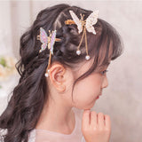 Maxbell Butterfly Hair Clips Bangs Clip Headpiece for Women Girls Wedding Jewelry Aureate